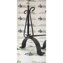 Alari Medi in Ferro Battuto Cm 40x35h Nero con Pomelli in Ottone|19,50 €