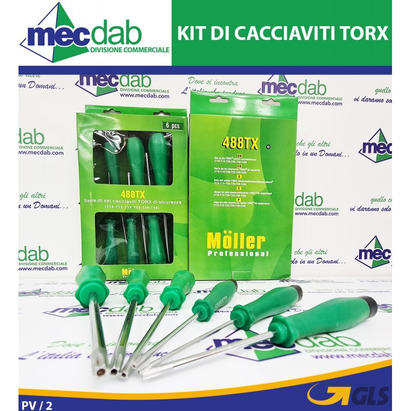 Set di Cacciaviti Torx Professionali 6 Pezzi 488TX | Mec.Dab SRL | Generica - Senza MarcaFerramenta Ed Edilizia |