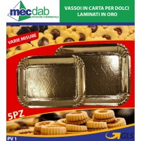 Vassoi in Carta per Dolci Laminati in Oro Imballo da 5 Varie Dimensioni