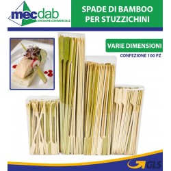Spade in Bamboo Naturale Monouso Per Alimenti Confezione 100 Pezzi Varie Dimensioni