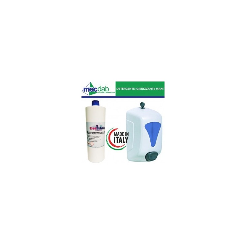 Detergente Igienizzante Mani Gel 1KG e Dispenser Mani a Scelta | Mec.Dab SRL | Free Bubbles