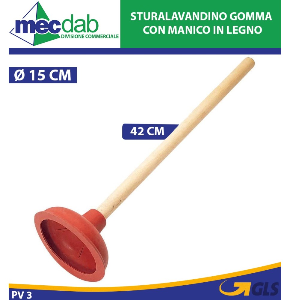 Sturalavandino Gomma Ø 15CM con Manico In Legno 42 Cm Burg|3,70 €