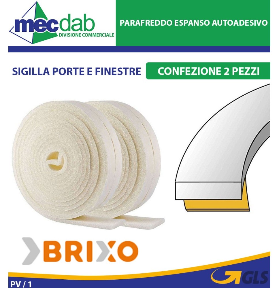 Parafreddo Espanso Autoadesivo Sigilla Porte e Finestre Rotolo 4 MT Brixo|2,50 €