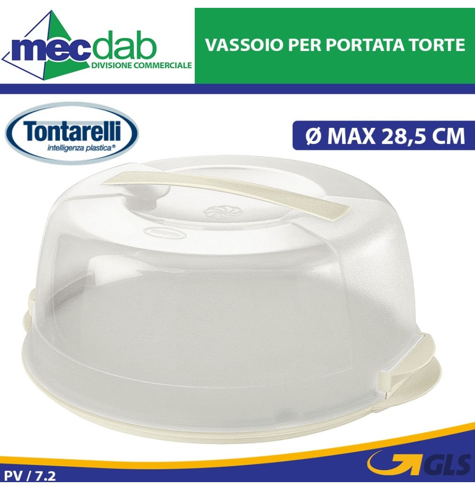 Vassoio Porta Torte e Crostate Con Coperchio Max Ø 28,5 Cm Tontarelli|8,90 €