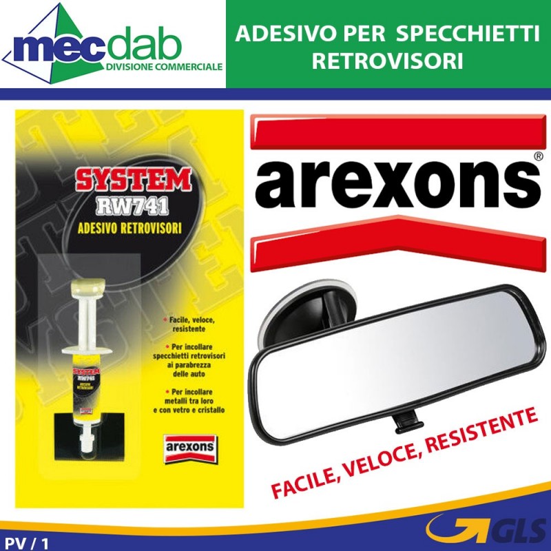 Adesivo Per Specchietti Retrovisori Interno Per Auto Arexons SYSTEM RW741