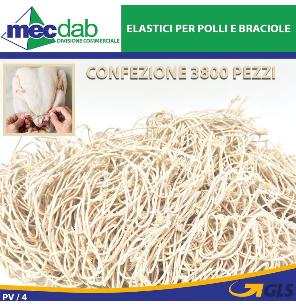 Elastici Per Polli Ed Involtini Di Carne Confezione Da 3800 Pezzi Fralast 13/647|46,00 €