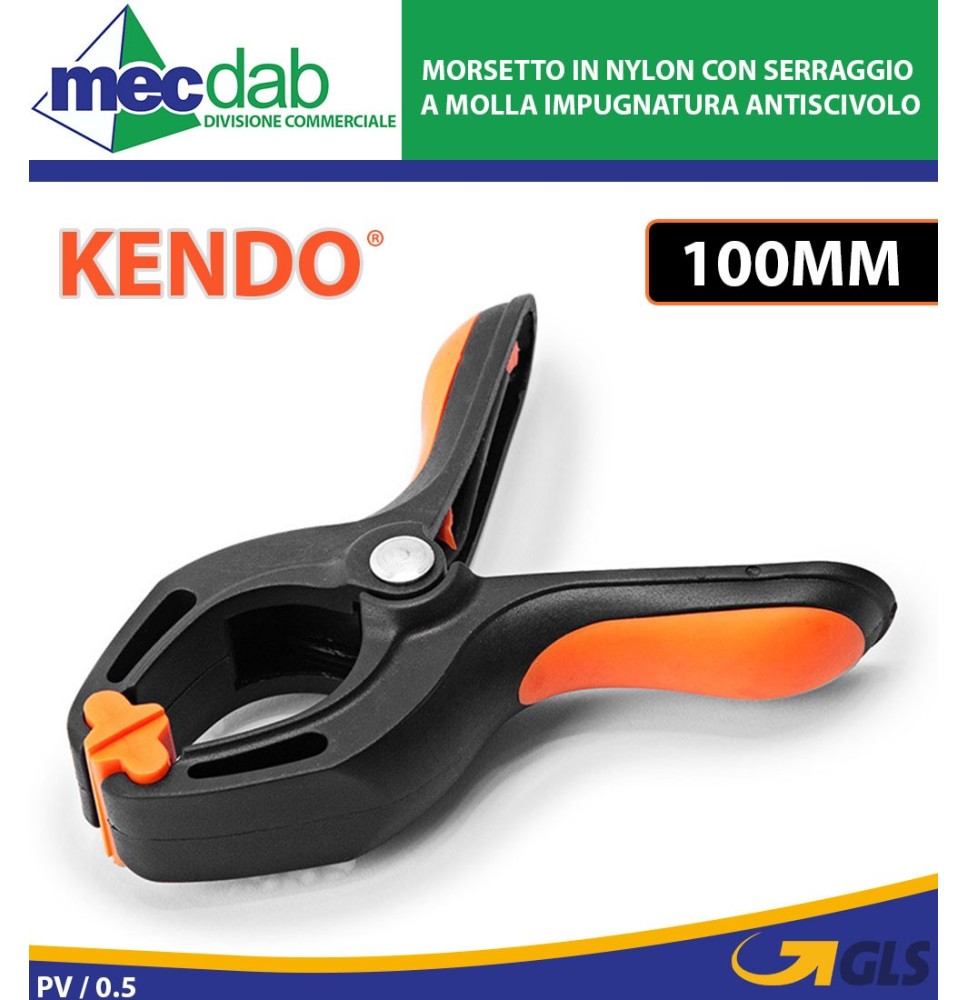 Morsetto in Nylon con Serraggio a Molla Impugnatura Antiscivolo 100mm Kendo|2,99 €