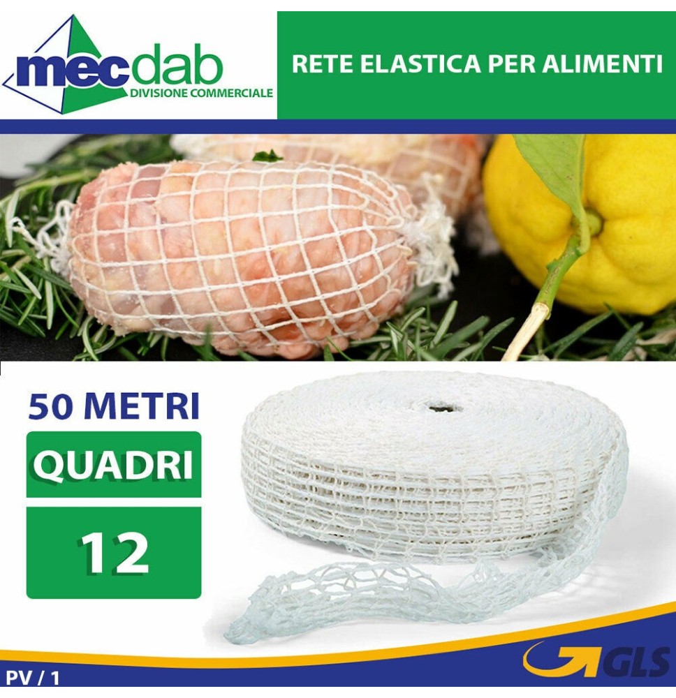 Rete Elastica Per Alimenti In Poliestere Rotoli Da 50 Metri 12 a 20 Quadri|12,00 €