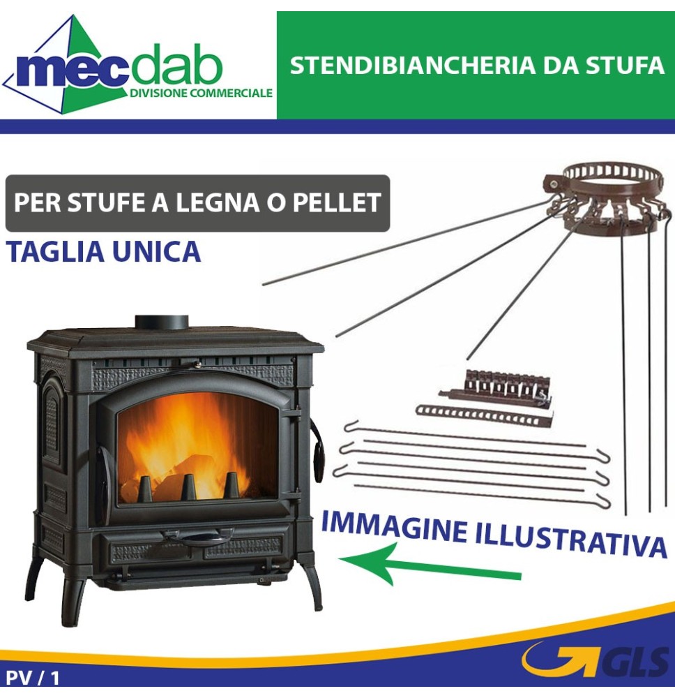 Stendibiancheria Per Stufe In Acciaio Verniciato Taglia Unica Collare Regolabile|5,00 €