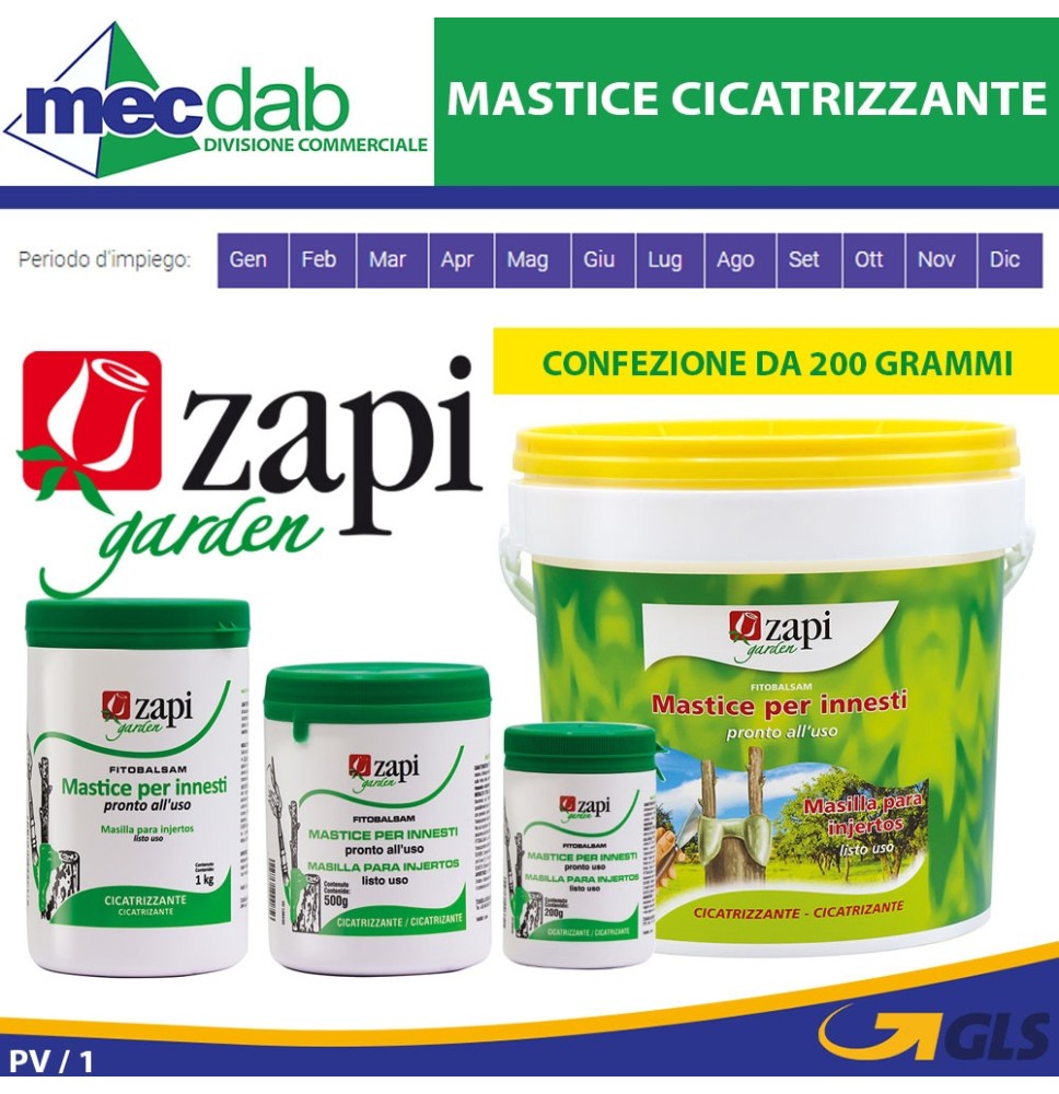 Mastice Per Innesti e Potature Cura Ferite Piante Alberi Ed Arbusti 200Gr Zapi Fitobalsam|5,00 €