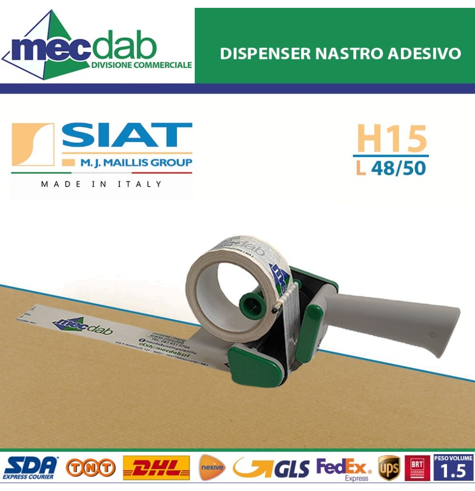 Dispenser Nastro Adesivo Basso H15 L48/50 mm Siat|22,00 €