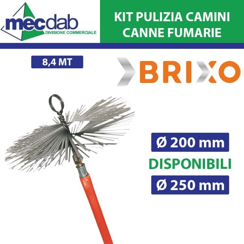 Kit Pulizia Camino e Canne Fumarie 8,4MT Vari Diametri | Mec.Dab SRL | Generica - Senza Marca