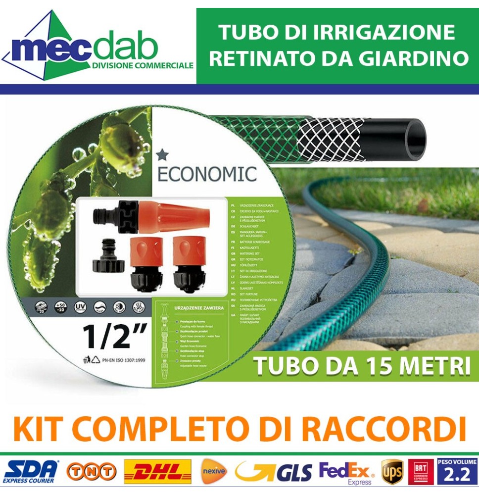 Tubo Da Giardino Set Completo Di Regolatori Per Innaffiamento Giardino 15/30/50 MT|17,00 €