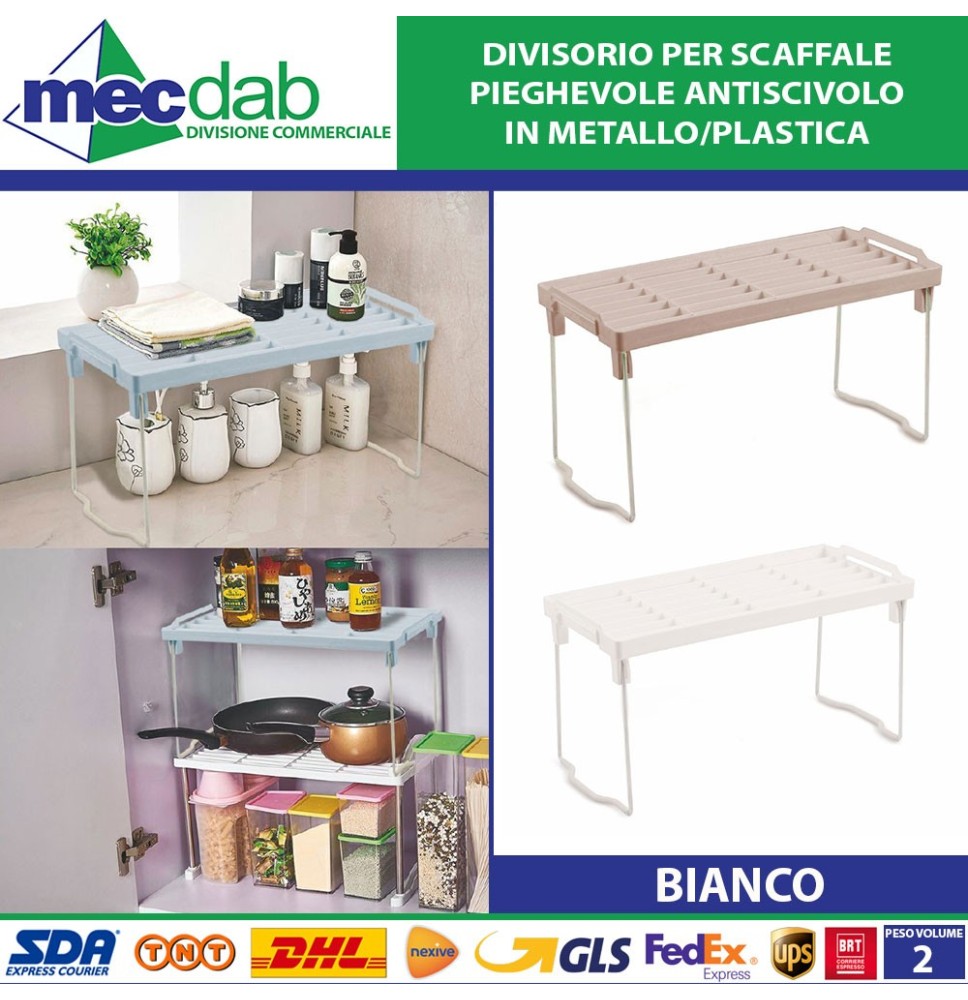 Divisorio Per Scaffale Pieghevole Antiscivolo in Metallo/Plastica Vari Colori Galileo|5,50 €