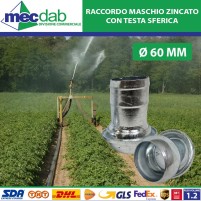 Raccordo In Acciaio Zincato Maschio Portagomma Sferico Per Tubazioni Agricole Vari Ø|33,00 € Raccordo In Acciaio Zincato Maschio Portagomma Sferico Per Tubazioni Agricole Vari Ø|33,00 €