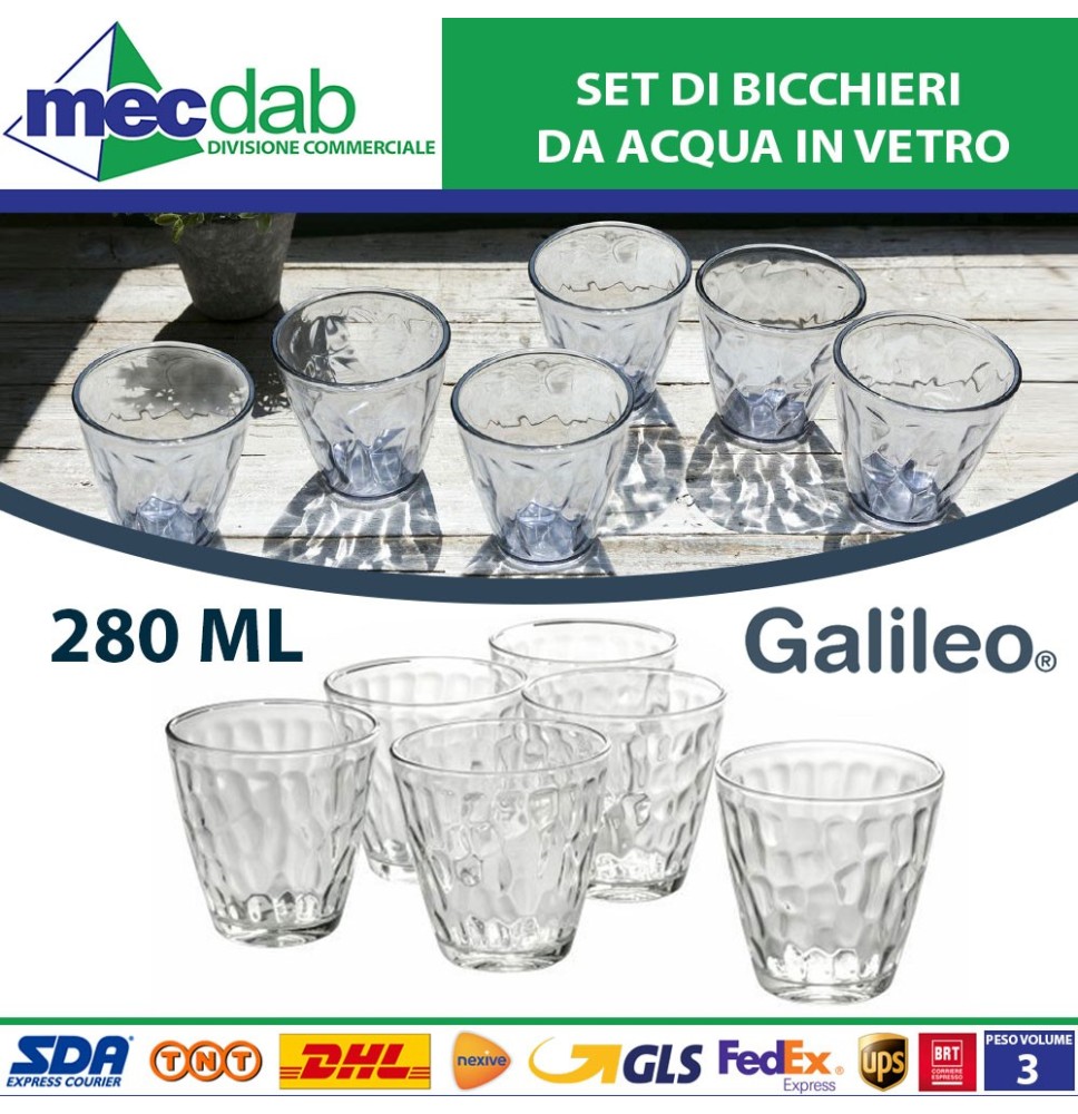 Set di Tazzine da Caffè Espresso in Vetro 6 Pezzi 80 ml Galileo|4,99 €