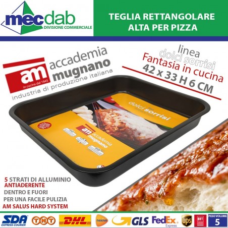 Teglia Rettangolare Alta in Alluminio Antiaderente Per Pizza 42 x 33 Cm | Mec.Dab SRL | Generica - Senza MarcaHotel, Restaurant & Café |8010111022848