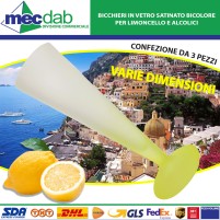 Bicchieri in Vetro Satinato Bicolore per Limoncello e Alcolici Varie Dimensioni