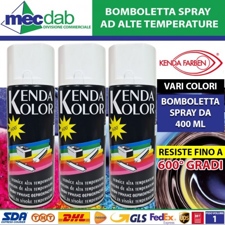 Bomboletta Spray Vernice Ad Alta Temperatura Kenda Kolor 400 ML Vari Colori