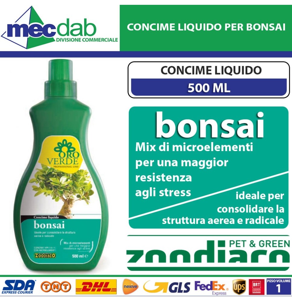 Concime Liquido Per Bonsai Mix Microelementi Zoodiaco Oro Verde 500ML|Zoodiaco