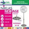 Ventilatore A Piantana in Metallo Ø 40 h 130 Cm 50W Niklas New Age Chrome|Generica - Senza Marca