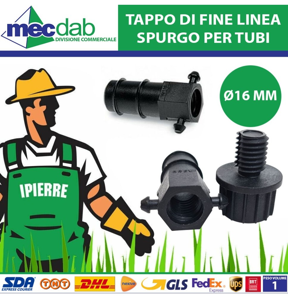 Tappo Di Fine Linea Con Spurgo Per Tubo Collettore Ø 16 /18 mm Ipierre Garden|3,00 €
