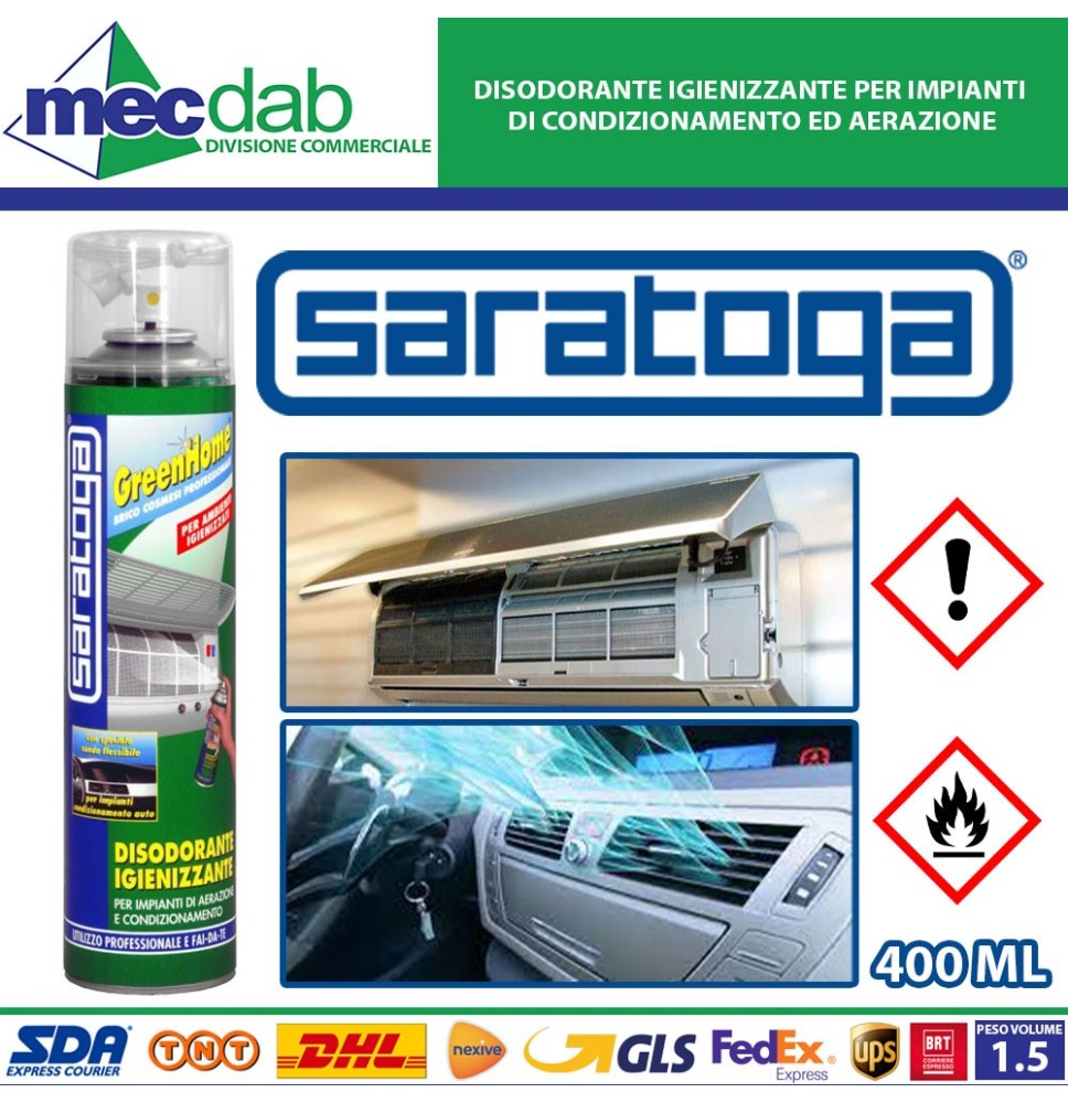 Disodorante Igienizzante Per Impianti Di Condizionamento Ed Aerazione 400ml Saratoga|8,50 €