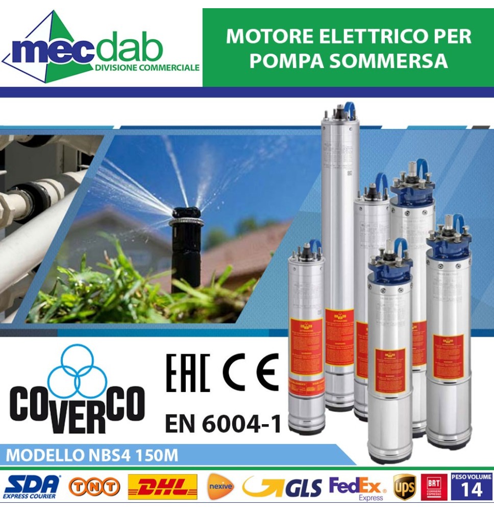 Motore Elettrico Per Pompa Sommersa Da 4" Coverco Vari Modelli|190,00 €