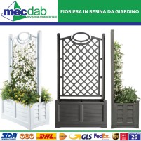 Fioriera Separé Con Spalliera In Resina 80 x 42,5 x H 150 Cm 120 LT Vari Colori