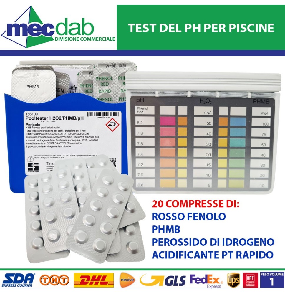 Test Analisi Del PH + Cloro a Pastiglie Per Piscina Analisi Colorimetrica Acqua|49,99 €