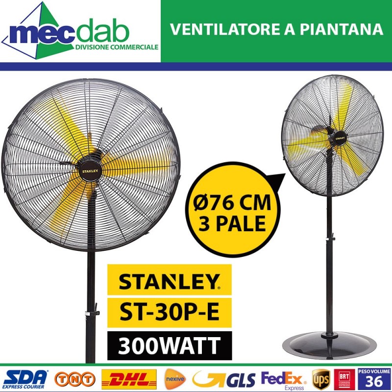 Ventilatore a Piantana Industriale 300W Ø 76 Cm Stanley ST-30P-E|Stanley