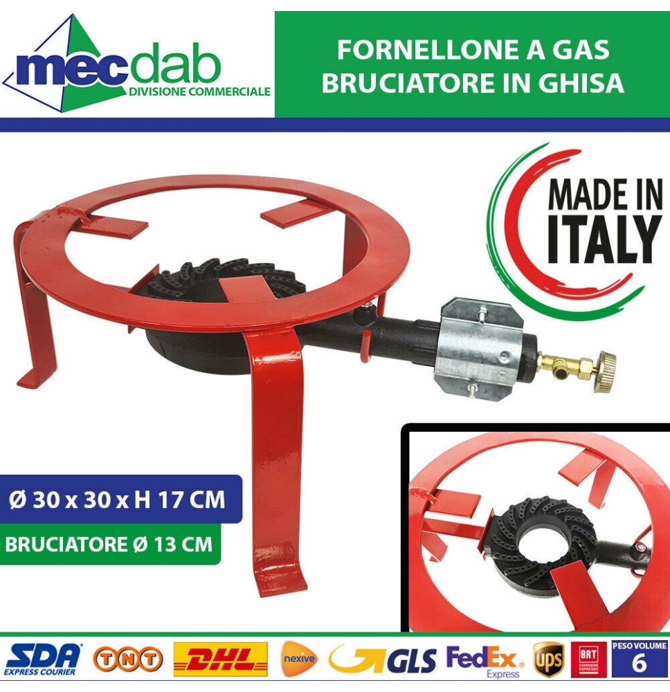 Fornellone Gas Tondo Ø 30 / 50 Cm In Acciaio Bruciatore In Ghisa Varie Misure|27,00 €