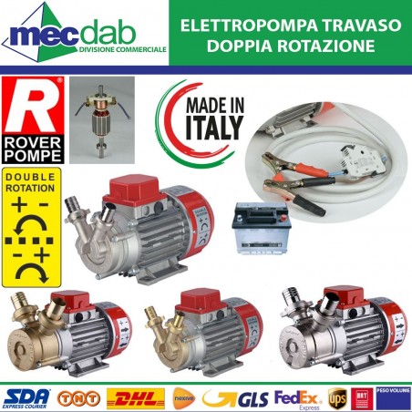 Pompa Elettrica da Travaso Rover Motore 1.2HP Elettropompa per Vino Gasolio e Acqua | Mec.Dab SRL | Rover