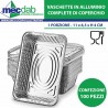 Vaschette per Alimenti in Alluminio con Coperchio 100 Pezzi Varie Porzioni|Generica - Senza Marca