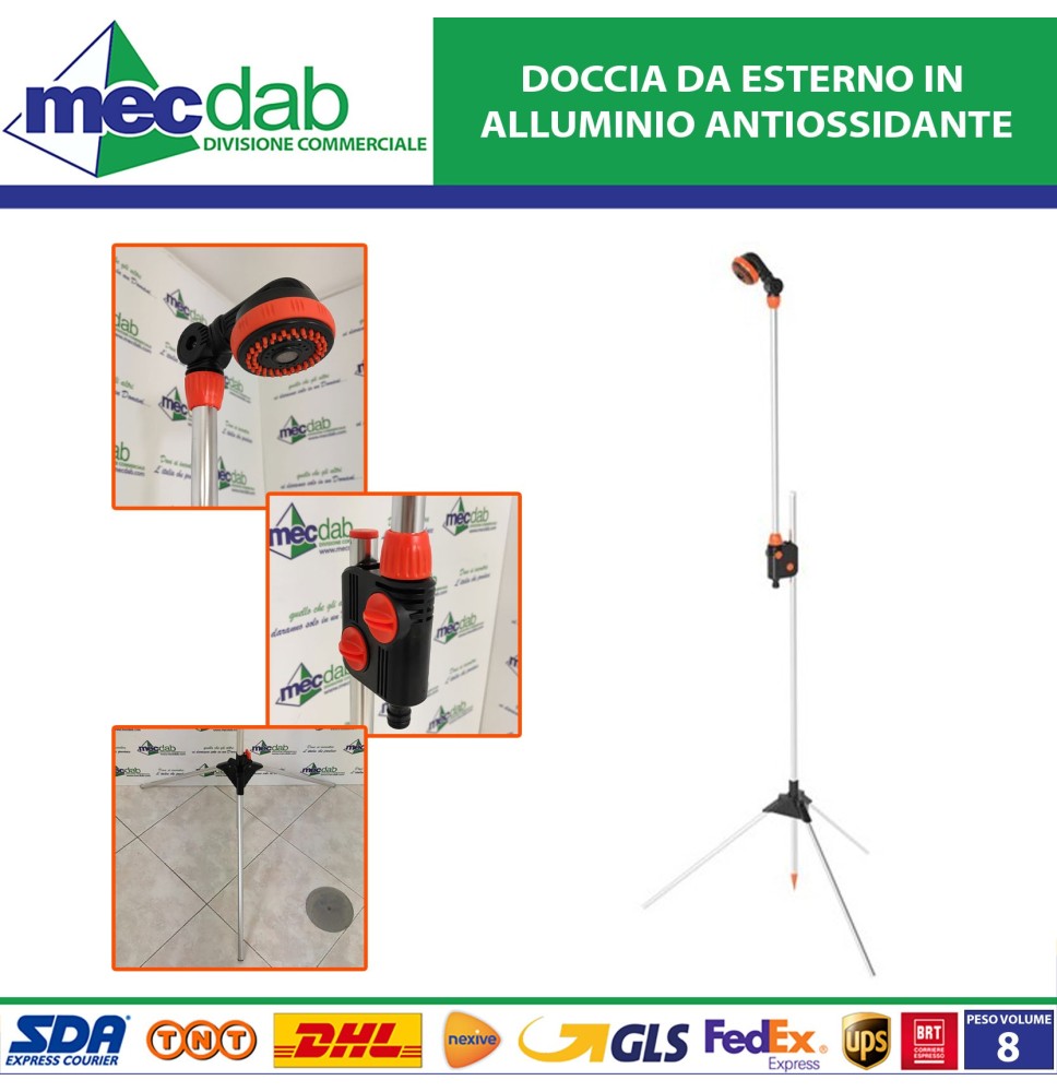 Doccia da Esterno in Alluminio Antiossidante per Terrazzo Giardino Lif|21,00 €