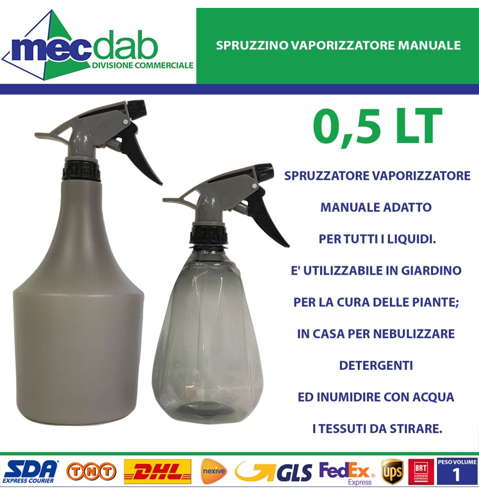 Spruzzino Vaporizzatore Manuale Adatto Per Tutti I Liqudi Varie Dimensiioni Lif|2,60 €