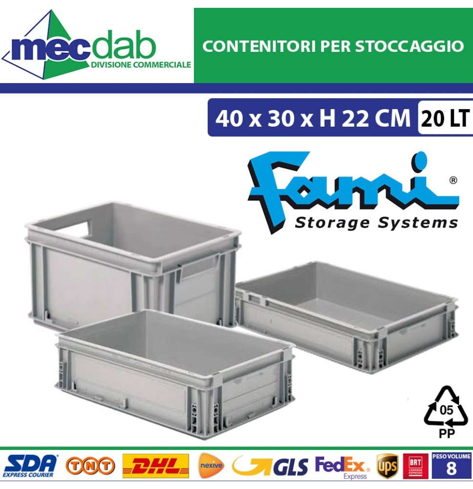 Contenitore Per Stoccaggio Grigio In PP Impilabili Fami Athena Varie Dimensioni|7,50 €