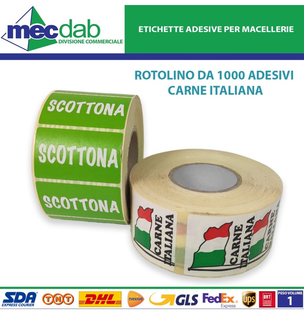 Etichette Adesive per Macellerie Rotolino da 1000 Adesivi Vari Modelli|7,00 €