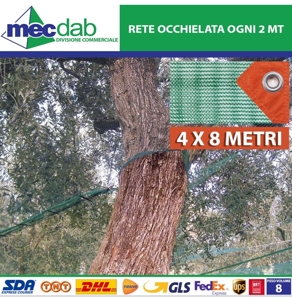 Tela Rete Raccolta Olive 85 gr/mq Occhiellata Ogni 2 MT Verde Scuro 1067|35,00 €