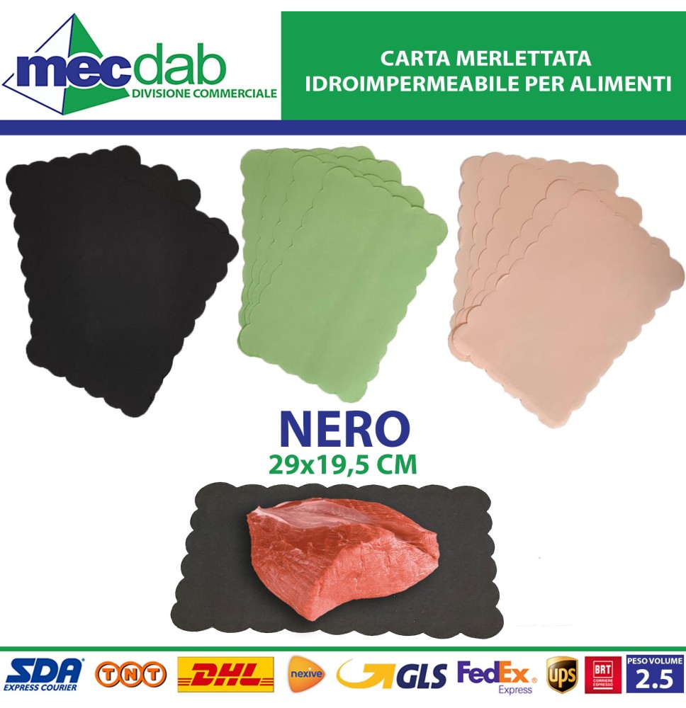 Carta Merlettata Idroimpermeabile Per Alimenti 29x19,5 Cm Vari Colori|24,00 €