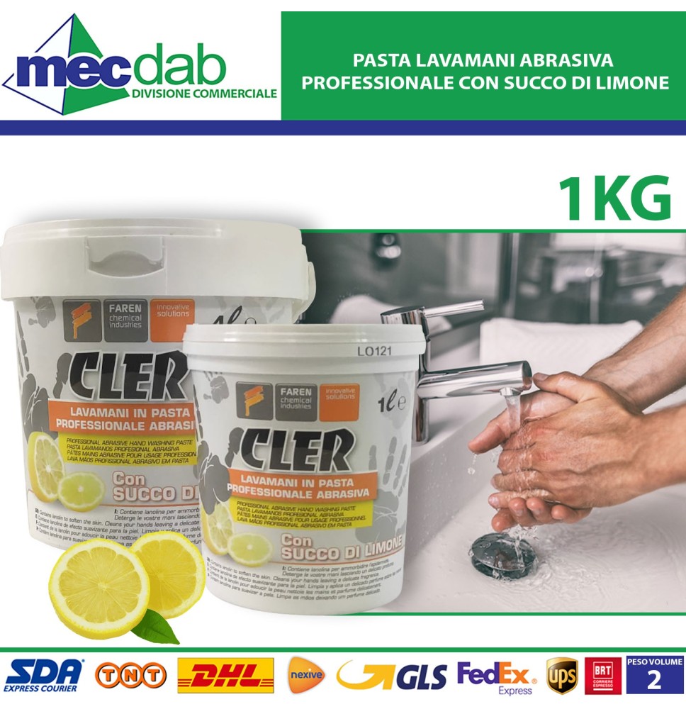 Pasta Lavamani Abrasiva Professionale Con Succo Di Limone Vari KG Clear|4,40 €