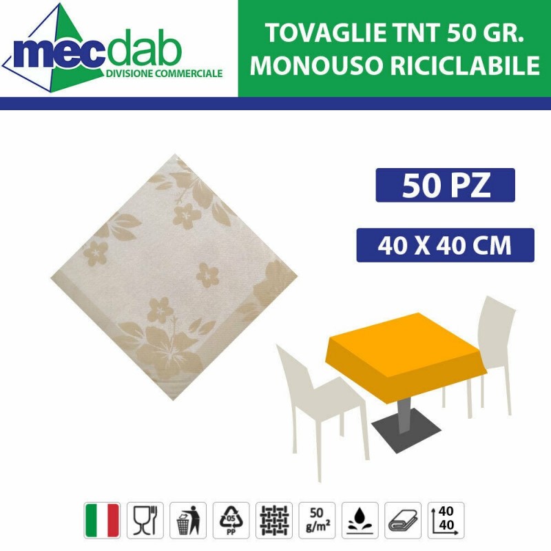Tovaglie Coprimacchia 25/50 PZ Tessuto Non Tessuto Ibiscus Corda | Mec.Dab SRL | Generica - Senza MarcaHotel, Restaurant & Café |8029055120213