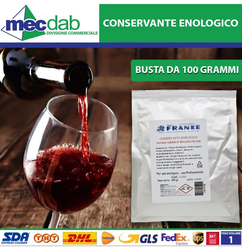 Conservante Enologico Previene Malattie Ed Alterazione Dei Vini 100Gr|5,95 €