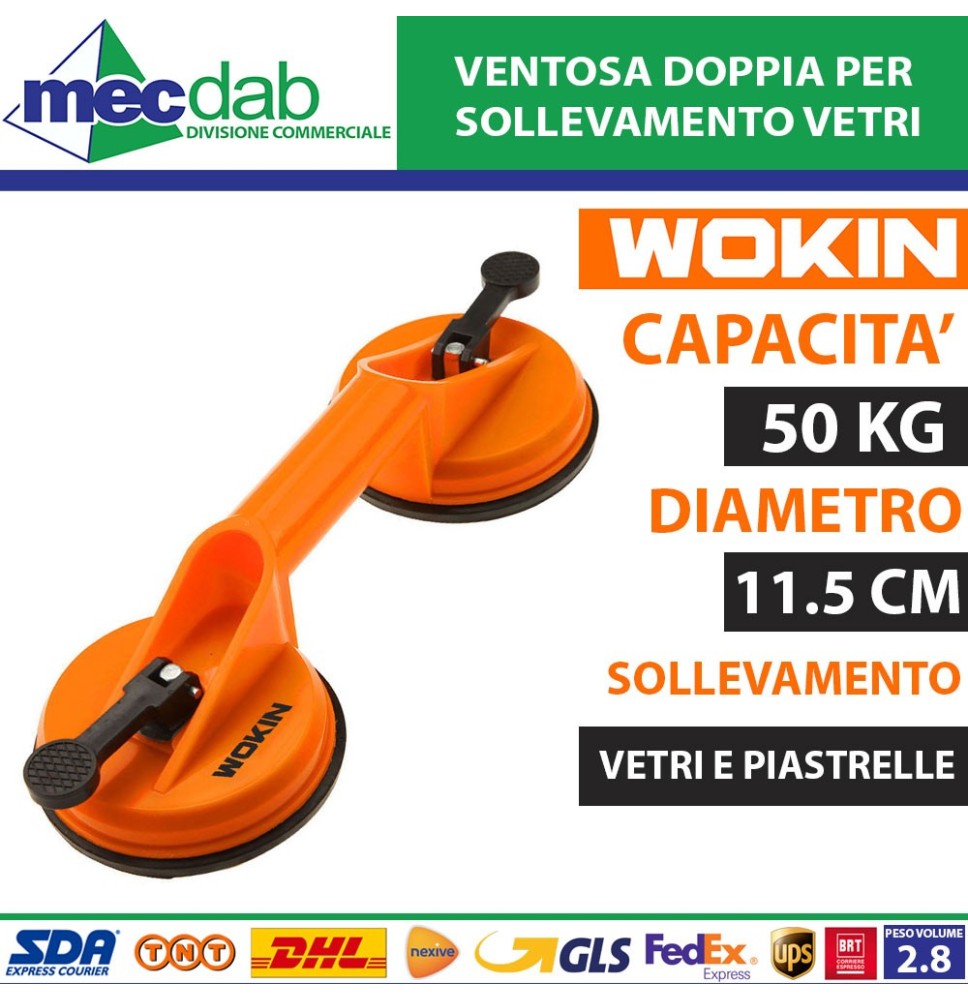 Ventosa Doppia Per Sollevamento Vetri e Piastrelle Con Leva Bloccante Wokin|14,00 €