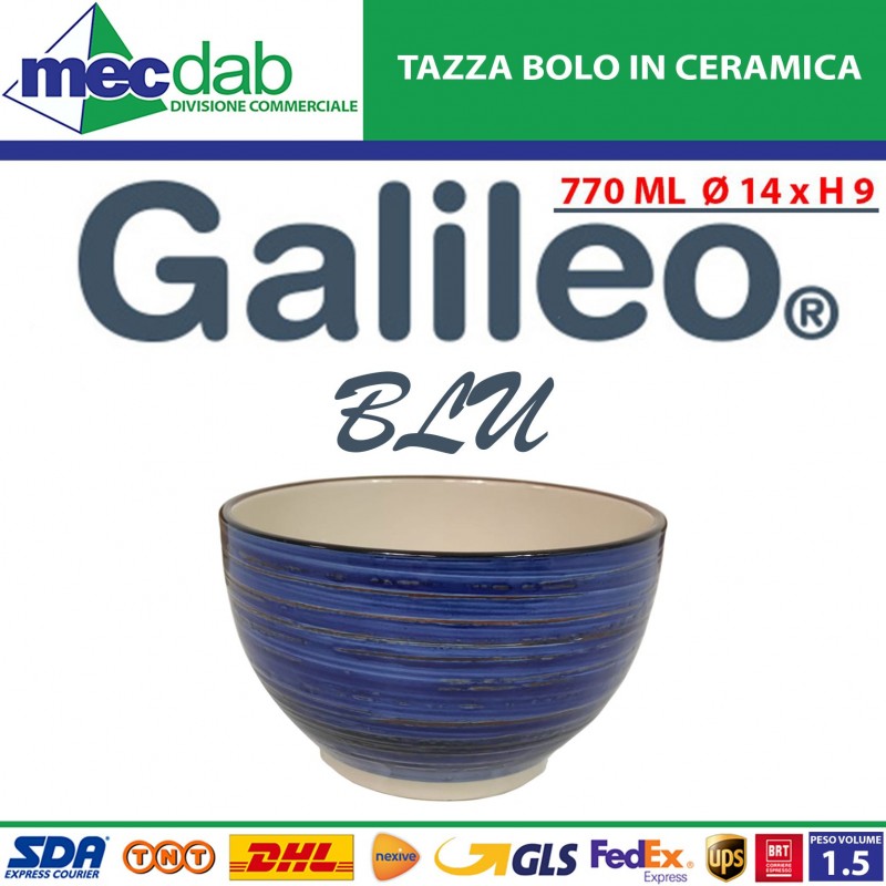 Tazza Bolo Per Latte In Ceramica 770 ml  Ø 14 x h 9 Cm Vari Colori Galileo|Galileo