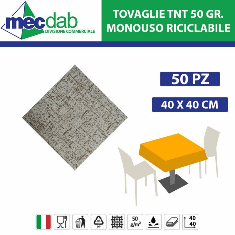 Tovaglie Coprimacchia 25/50 PZ Tessuto Non Tessuto Paris Marrone | Mec.Dab SRL | Generica - Senza MarcaHotel, Restaurant & Café |8029055120107