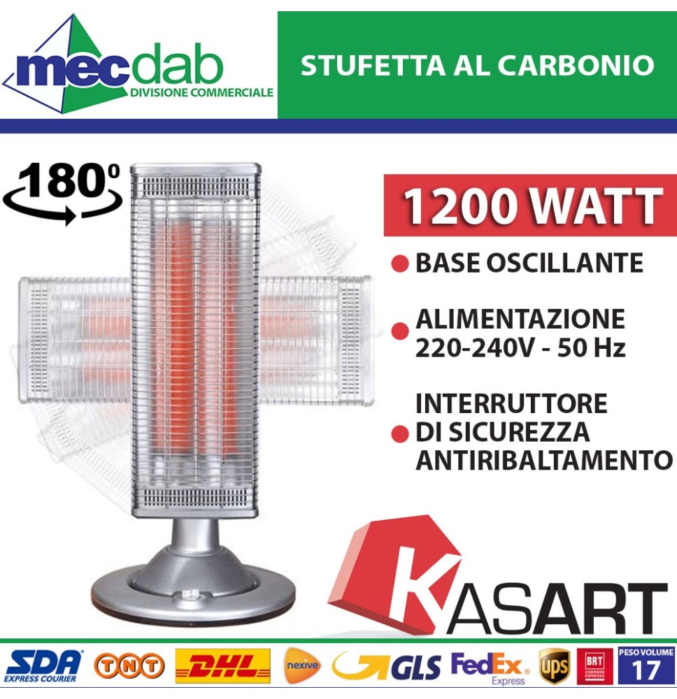 Stufa Al Carbonio Da Pavimento Con Base Oscillante 1200 W Kasart S260|Kasart