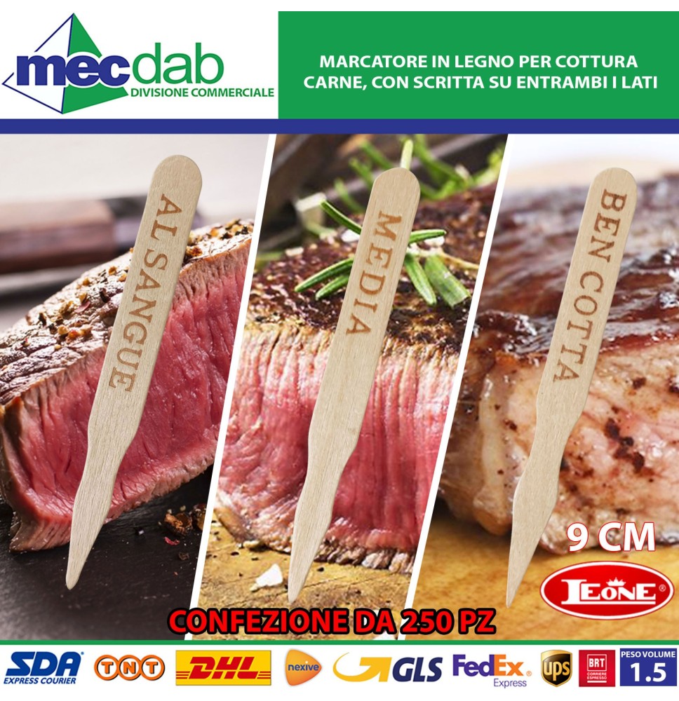 Marcatore In Legno Per Cottura Carne, Con Scritta Su Entrambi I Lati 9 Cm Leone|7,00 €