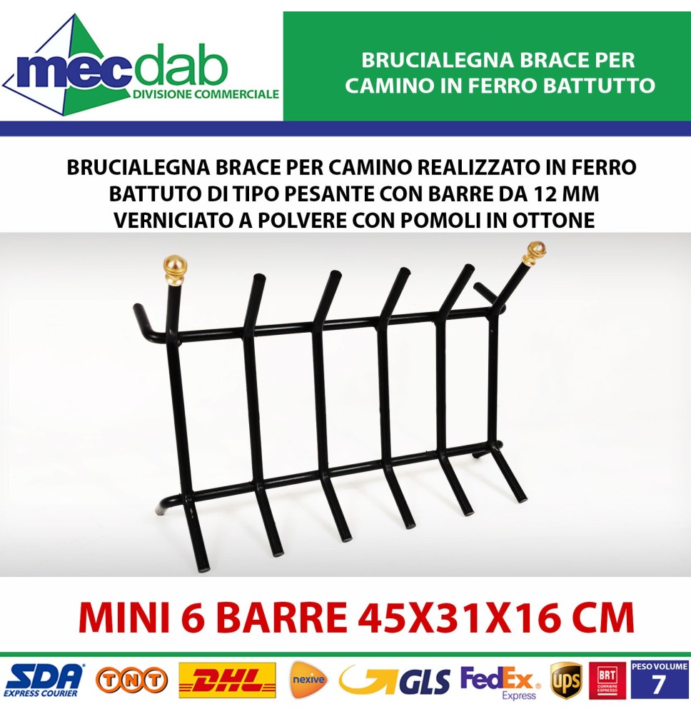 Brucialegna Brace Per Camino In Ferro Battutto Varie Modelli / Dimensioni|29,90 €