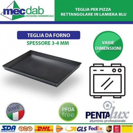 Teglia Per Pizza Rettangolare in Lamiera Blu Pentalux Varie Dimensioni | Mec.Dab SRL | Pentalux / Italpent
